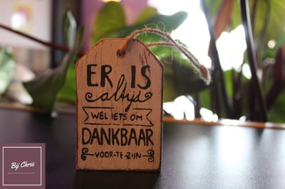 hanger label 9x6cm dankbaar antique white