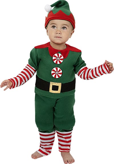 FUNIDELIA Kerstmis Elf Kostuum voor baby - Maat: 50 - 68 cm