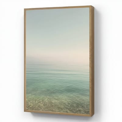Wandlamp 60x90 cm - Oplaadbaar - Zee - Horizon - Blauw - Mist - Wandlampen binnen woonkamer - Slaapkamer lamp - Decoratieve nachtlamp - Vloerlamp draadloos
