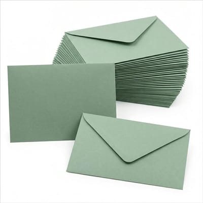 50 enveloppen 13.5 x 18.5 cm groen voor uitnodiging bruiloft en feest formaat B6 met gegomde puntige klep dik premium papier voor verjaardags- en doopwenskaarten