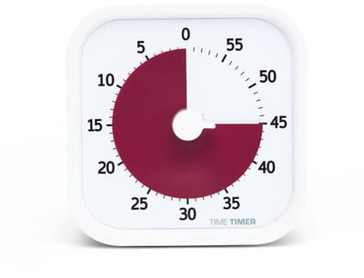 Time Timer® MOD HOME EDITION - kleur Cotton Ball White - 60 Minuten visuele timer - INCLUSIEF COVER Cotton Ball White - combiset