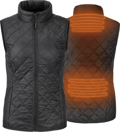 Verwarmde mouwloze vest - Slim Fit Voor Vrouwen - Rapid battery technologie - zwart