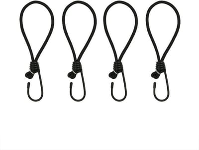 ProPlus Elastische tentspanners met haak - 20 cm - zwart - set van 4