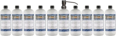 Handzeep Hammam Herbal 1 liter - set van 10 stuks - met gratis RVS zilverkleurige pomp - Voordeelverpakking