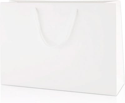 10 Luxe Papieren Cadeauzakjes met Matte Afwerking en Touw Handvatten - Groot 400x130x300mm