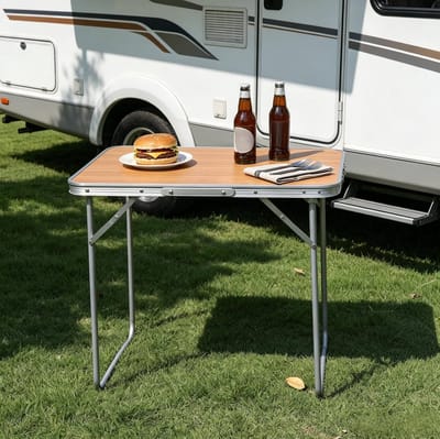 MIVRAY Campingtafel - Opvouwbare Lichtgewicht Klaptafel Voor Camping En Picknick - Rechthoekig Eikenlook Blad - 70x50x60 Cm