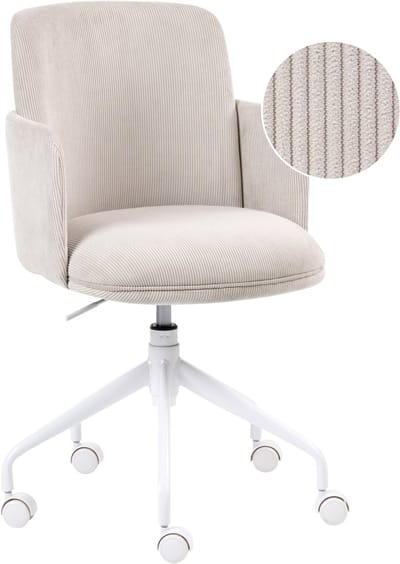 DRYDEN - Bureaustoel - Lichtbeige - Corduroy
