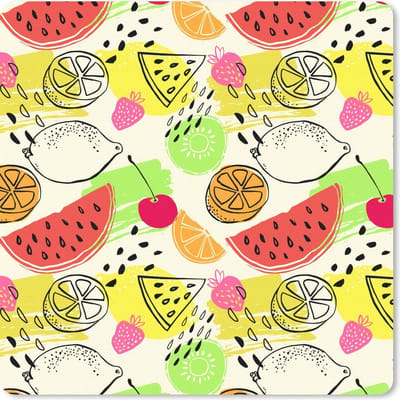 Muismat 20x20 cm - Mousepad Watermeloen - Fruit - Patronen - Muismatten