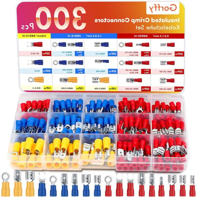 Complete Set van 300 Kabelschoen en Plugs, Assortiment van 0.5 - 6.0 mm², Ideaal voor Elektrische Verbindingen en Auto Crimp Connectoren