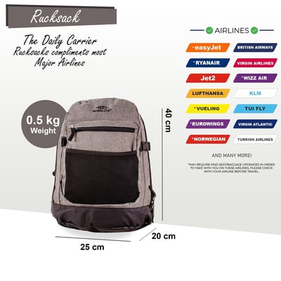 Rugzak 40x20x25cm Onderstoel Reiskoffer voor Ryanair, Easy Jet