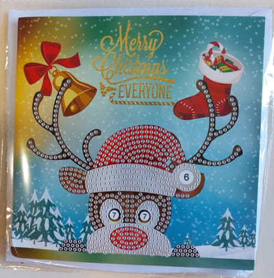 Diamond painting - Kerstkaart - vierkant - Rendier