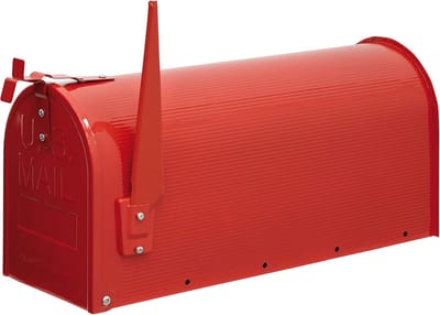 Grote XL Metalen Buiten Brievenbus in Amerikaanse Stijl - Rood - Geschikt voor C4 Enveloppen