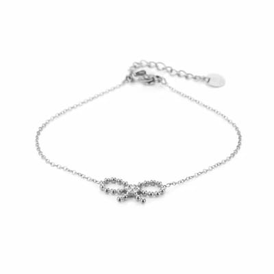 Bijoutheek Armband (Sieraad) Strikje Dots Zilver