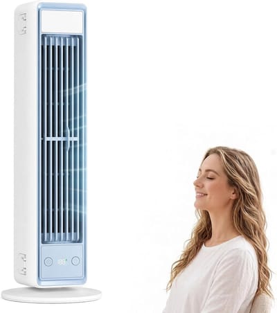 VHV - Luchtkoeler Draagbaar - Stille Ventilator Zonder Bladen 3 Standen - Nachtmodus - Slaapkamer