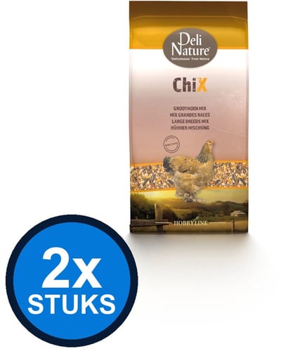 2x Deli Nature - ChiX groothoen mix kant&klaar 4kg - Kippenvoer - 4 kg