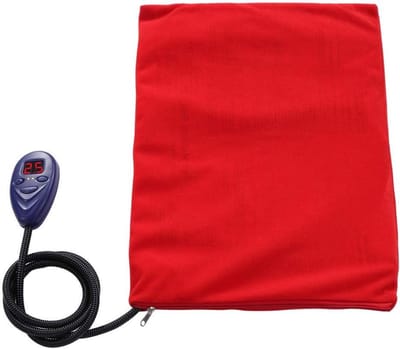 Verwarmingsmatras Huisdieren - Elektrisch Warmtekussen - Huisdieren Warm Houden - Instelbare Temperatuur - 40 x 30 cm - Rood