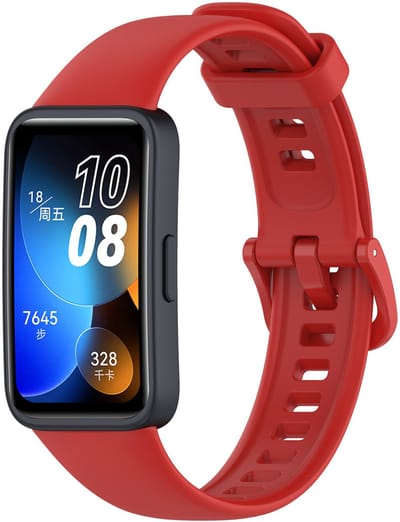 By Qubix - Siliconen bandje met gesp - Rood - geschikt voor Huawei Band 10 / 9 / 8