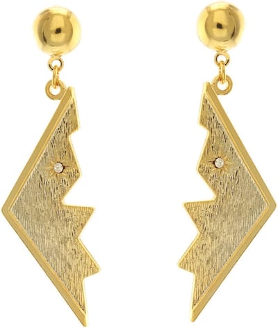 Behave - Dames oorbellen - Goudkleur hanger bliksem design - 5 cm
