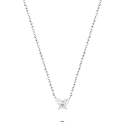 Twice As Nice Halsketting in zilver, vlinder 40cm+5cm