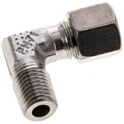 8L & M12x1.5 (con) RVS L-Vorm Snijringkoppeling Buitendraad 315bar ISO 8434-1