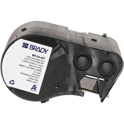 Brady M5-34-427 gelamineerde vinyl labels zwart op wit | 38,10 mm x 152,40 mm (origineel)