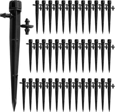 360 graden verstelbare druppelirrigatie sproeiers, 40 stuks, 8-gats micro druppelaars voor 4/7 mm tuinslangen
