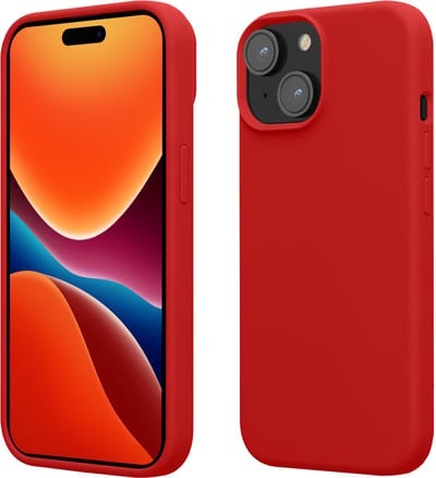 kwmobile Case voor iPhone 15 - Slank TPU-Hoesje met Zachte Afwerking - In klassiek rood
