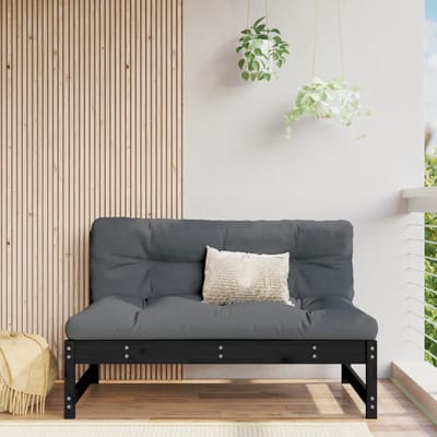 vidaXL - Middenbank - 120x80 - cm - massief - grenenhout - zwart