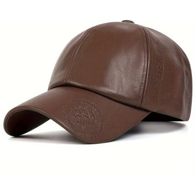 Casquettes de Baseball Vintage en Cuir Unisexes Printemps Automne Extérieur Réglables Chapeaux Décontractés Chapeau de Papa Chapeau Pare-Soleil gray
