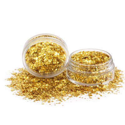 GlittersXL® Chunky Glitters (Goud) voor Lichaam en Gezicht - Biologisch Afbreekbaar Festival Glitters Gold - Face & Body Jewels Make-up - Glittergel Tattoo - Carnaval Feest Dames Vrouwen