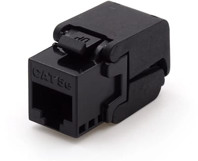 Solarix Keystone - RJ45 CAT.5e UTP - Samozacisk - Zwart - 180° kabelinvoermogelijkheid