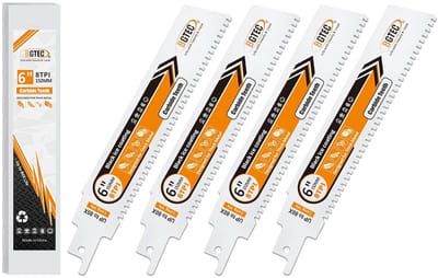 Reciprozaagbladen Set Metaal (152mm, 8TPI) - Hardmetaal voor RVS, Betonstaal en Constructiestaal (4 stuks)