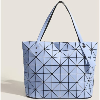 Japanse Geometrische Splicing Handtas Enkele Schouder Draagtas Grote Capaciteit Originele Enkele Dames Tas Geometrische Diamant Pendel Handtas gray