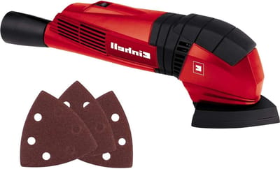 Delta Schuurmachine TC-DS 19 - 190W 20000 1/min oscillatiesnelheid - ergonomische softgrip - inclusief stofafzuigadapter - zwart rood