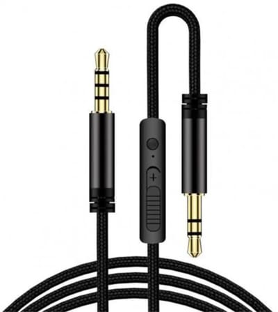 3.5mm Jack naar 3.5mm Jack Aux Kabel Met Microfoon - Geschikt voor Koptelefoons - 1.2 Meter - Zwart