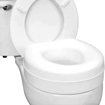 Toilet Verhoger - Zitverhoger - Comfortabel Zitten - Slipbestendige Pads - 5 Inch Hoogte - Wit