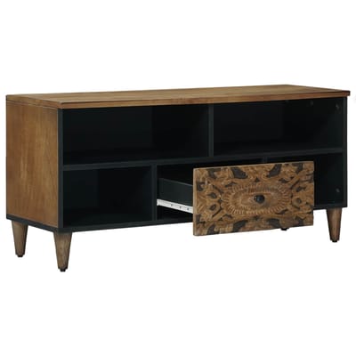 vidaXL - TV - Kast - Bruin - 100 - x - 33,5 - x - 46 - cm - Massief - Mango - Hout