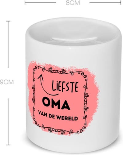 Akyol - liefste oma van de wereld Spaarpot - Oma - de liefste oma - verjaardag - cadeautje voor oma - kado - geschenk - 350 ML inhoud