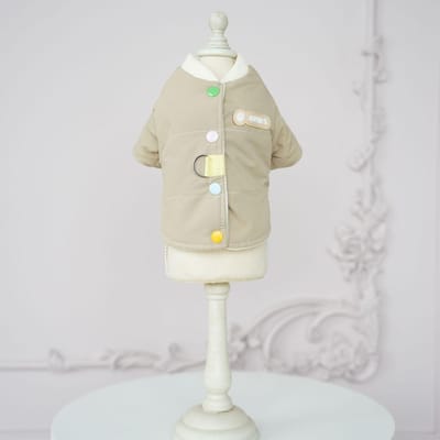 Huisdier Jas Kleur Knoop Achterkant Katoen Gewatteerde Jas Winddicht Casual Corgi Panda Pak Snoepkleur Honden Parka's Puppy Kleding XL