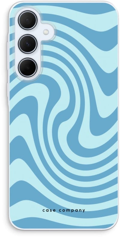 Case Company® - Hoesje geschikt voor Samsung Galaxy A35 hoesje - Swirl Blauw - Soft Cover Telefoonhoesje - Bescherming aan alle Kanten en Schermrand