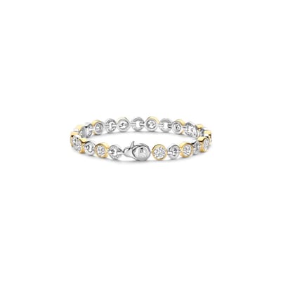TI SENTO Dames Armband - 925 zilver - Zirkonia met geel verguld - Maat M - 23054ZY