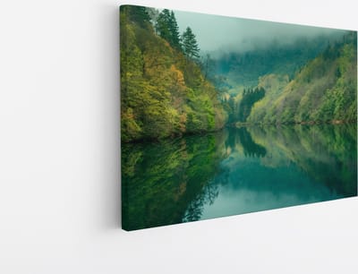 Saammp Canvas Schilderij - Noorwegen - Zonsondergang - Landschap - Natuur - 45x30 - Foto op canvas - Wanddecoratie - Muurdecoratie Woonkamer - Slaapkamer decoratie - Canvas Print