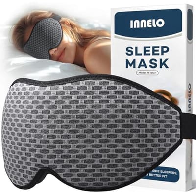Ergonomisch 3D slaapmasker voor heren en dames - 100% lichtblokkering, ideaal voor zijslapers, comfortabel voor reizen