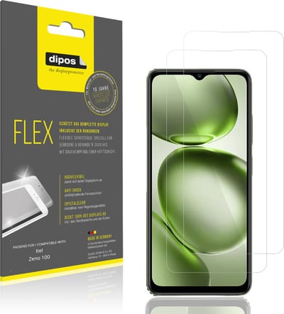 dipos – 2x Beschermfolie geschikt voor Itel Zeno 100 | 3D Full Cover Screenprotector | 100% Passend