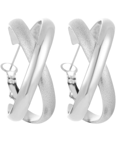 Malinsi® Oorbellen Dames Hybridmatt - Zilverkleurig 29mm RVS - Sieraden Oorringen Vrouw - Oorstekers meisje