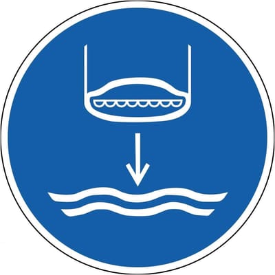 Reddingsboot te water laten bord - kunststof - M039 300 mm
