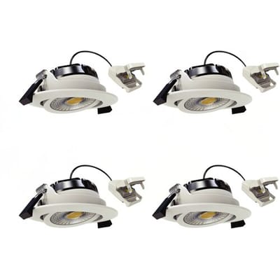 KS Verlichting 4x inbouwspot - Liv plafondspot - dimbaar - wit - kantelbaar