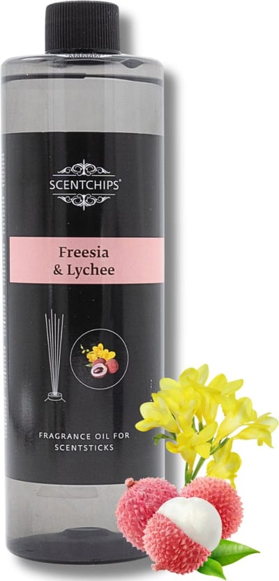 Scentchips® Geurstokjes Navulling - Freesia & Lychee - Geurverspreider - Luchtverfrisser - Huisparfum - 400ml
