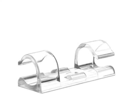 Dailygoods- Kabelclips Sterk Zelfklevend - Kabelbeheerhouder - Snoerorganisatorclips - Kabelclips voor Thuis/Kantoor - Eenvoudig te Installeren - Transparant - Snoerclips