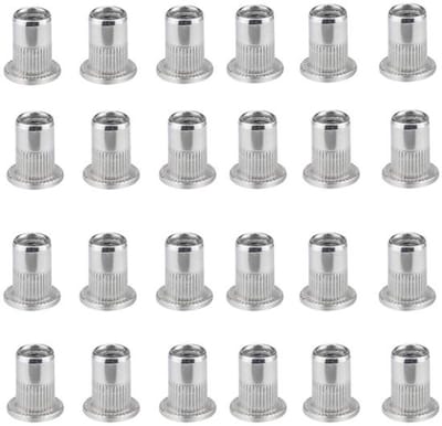 Allecto Plus - Roestvrijstalen rivetmoer 100 stuks M6 platte kop